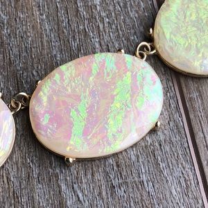 Gold tone, Opal like stone necklace